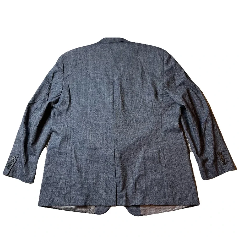 Turnbury Mens 50 R Blazer Wool Navy Blue Houndstooth Sport Coat Wedding Party
